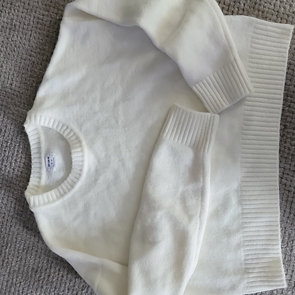 Cotton:On Women's Everything Crew Neck Pullover Sweater White Size M. LIKENEW